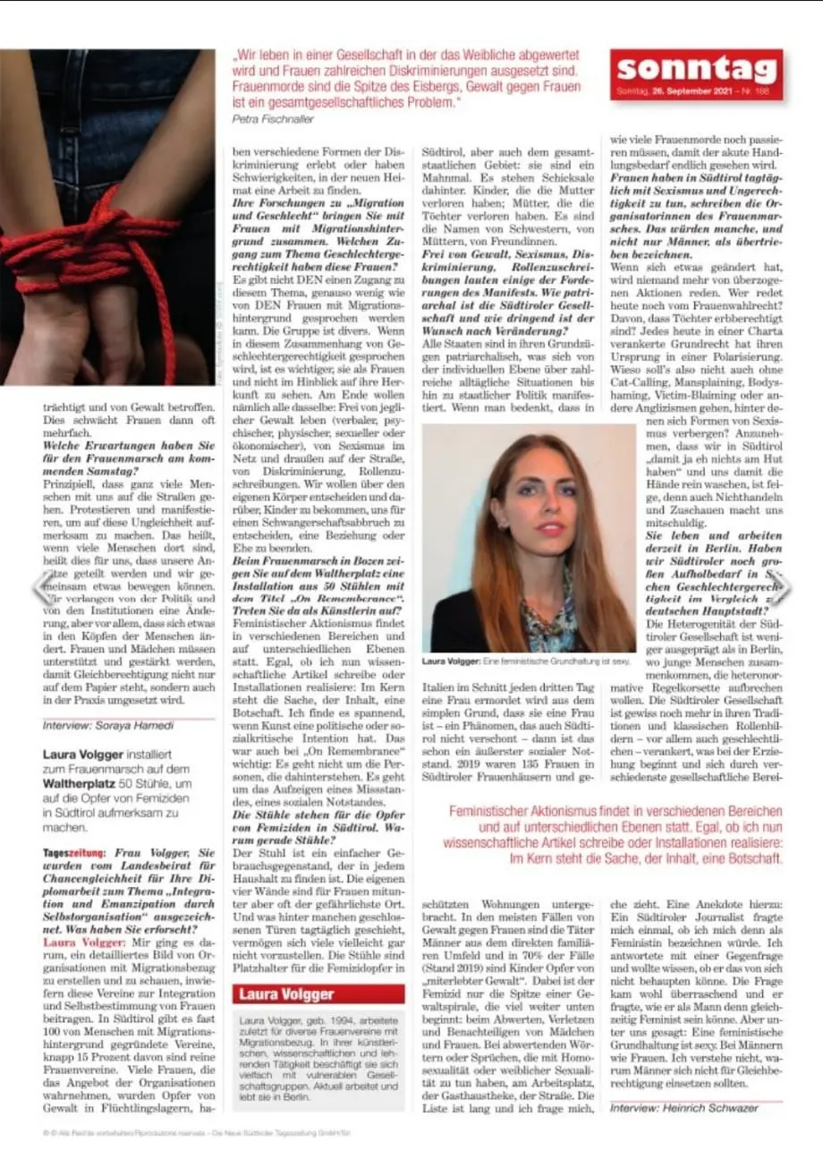 Page 2 of Neue Südtiroler Tageszeitung interview